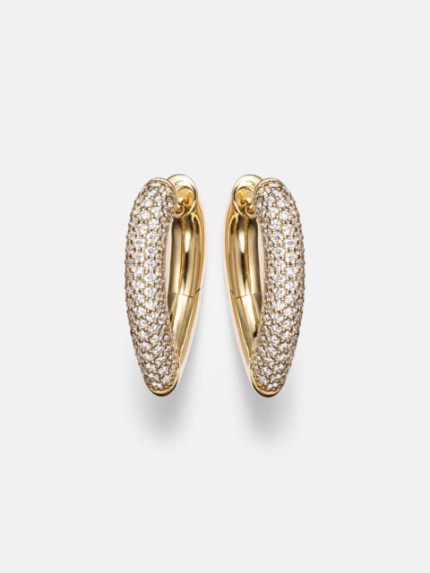 Drop Link Medium 18kt gold earrings with diamonds