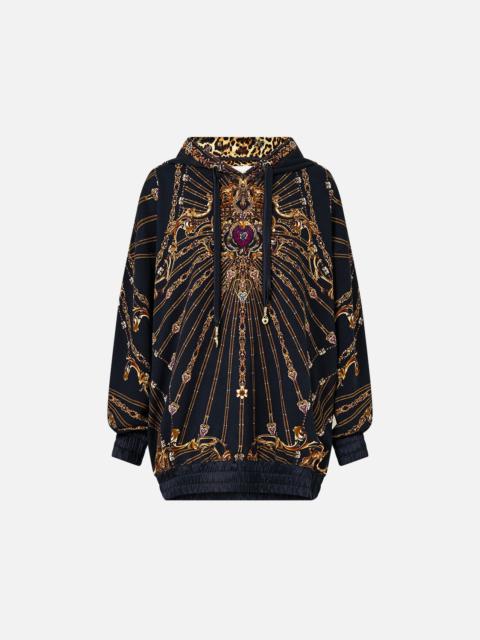 SILK BAND OVERSIZED HOODIE WITH POCKETS