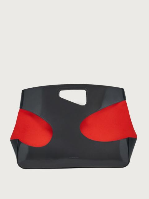 TOP HANDLE BAG WITH CUT-OUT DETAILING