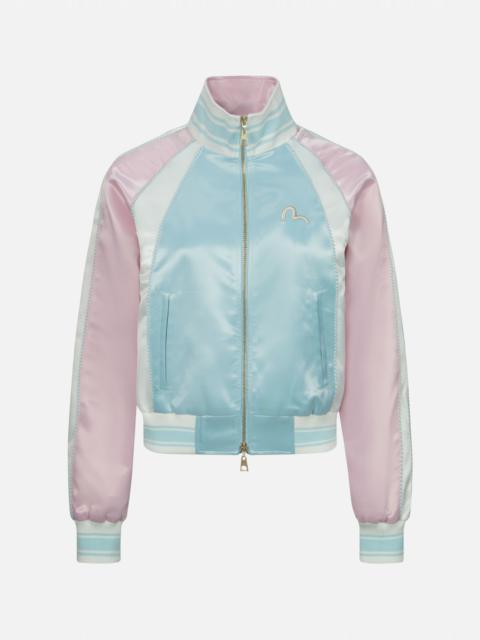 CRANES AND FLORAL EMBROIDERY FASHION FIT SOUVENIR JACKET