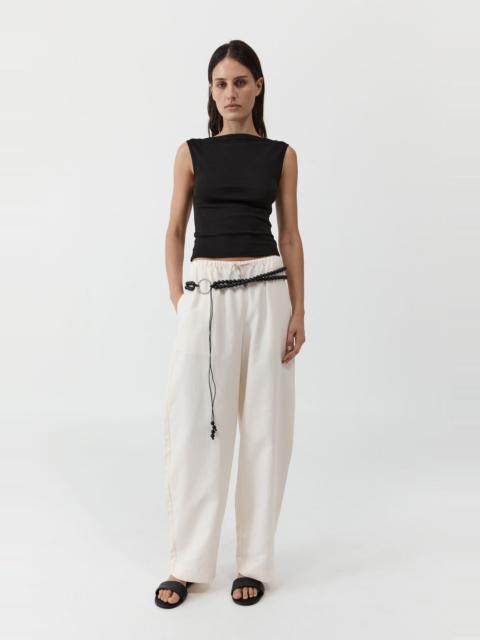 Fine Drawstring Relaxed Pants - Ivory