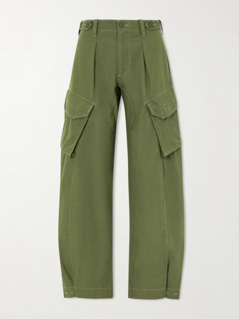Cotton Barrel-leg Cargo Pants