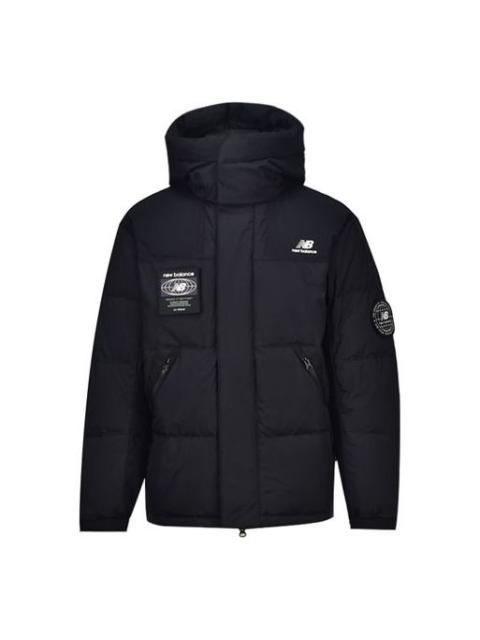 New Balance Warm Hooded Down Jacket 'Black White' NPA43131-BK