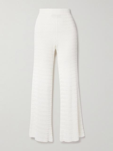 Ribbed Cotton Wide-leg Pants