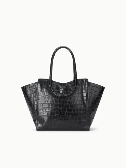 STAUD MAUDE TOTE BAG BLACK CROCO