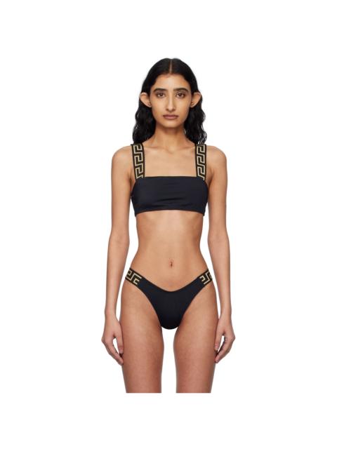 Black Greca Border Bikini Top