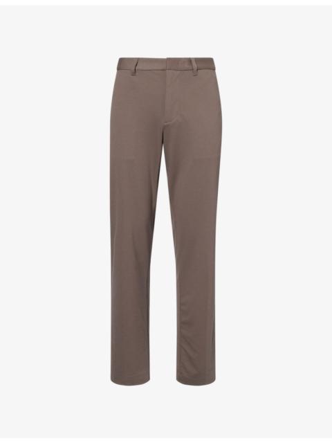 Logo-Embellished Textured Straight-Leg Woven Trousers