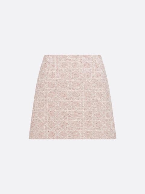 Macrocannage Flared Miniskirt