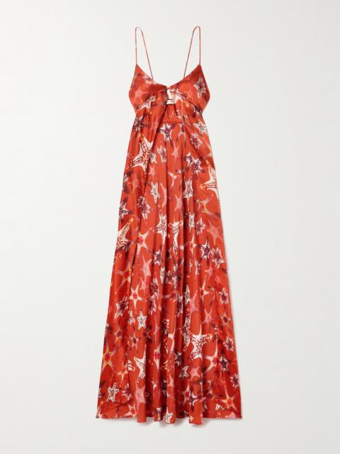 Ariele Printed Silk-crepe Top