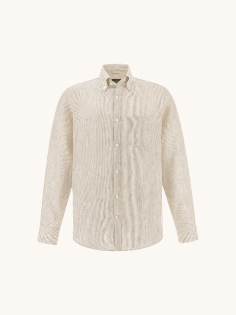 SOFFIO LINEN SHIRT WITH STRIPED PATTERN