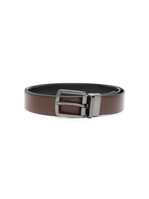 burnished-finish leather belt