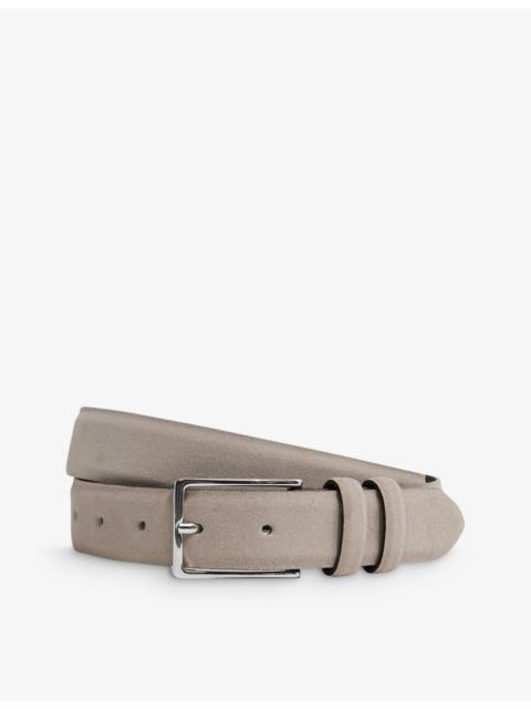 Dante adjustable-buckle suede-leather belt