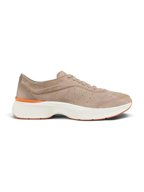 Men's beige suede and leather Bounce sneaker