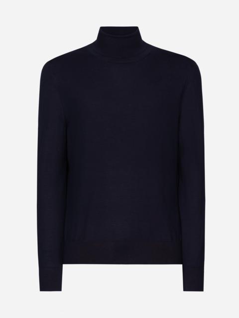 Cashmere and silk turtle-neck sweater