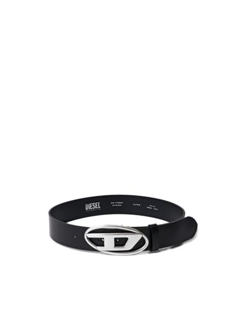 logo-buckle leather belt