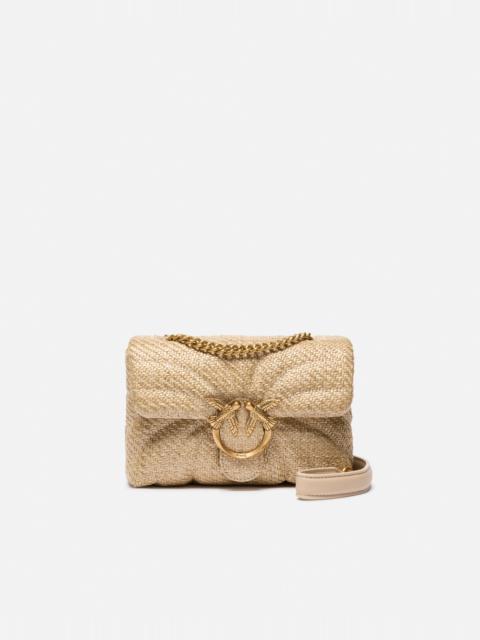 LOVE BAG PUFF MINI RAFFIA SHOULDER BAG WITH CHAIN