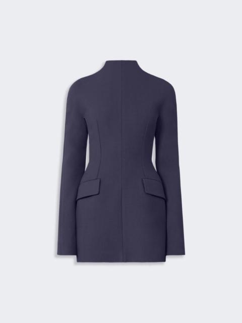 Short, contoured gabardine dress - midnightblue