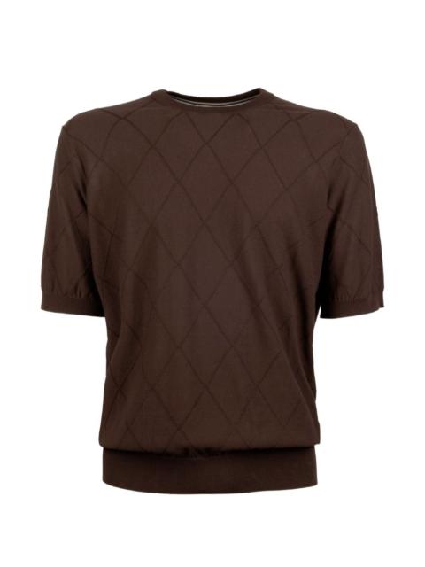 argyle short-sleeve T-shirt