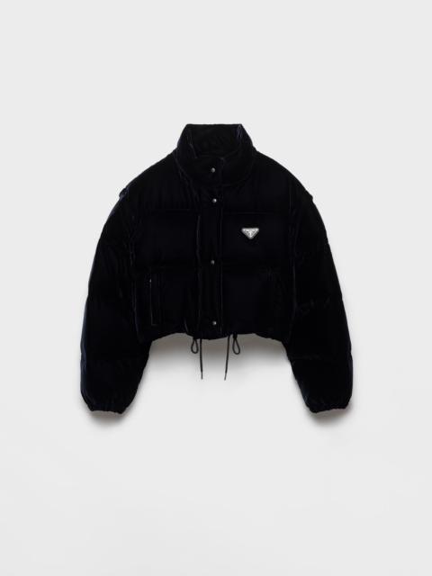 Velvet down jacket