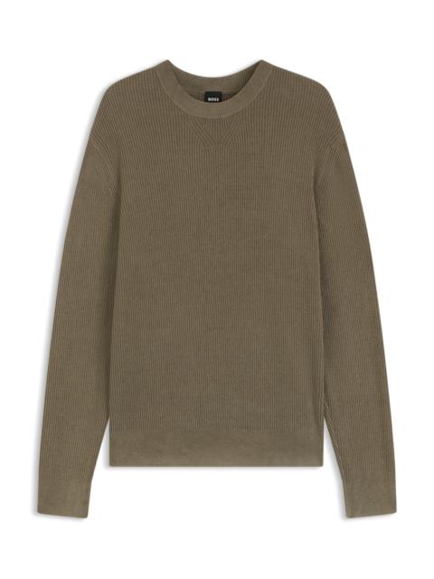 REGULAR-FIT SWEATER WITH CORDUROY RIB