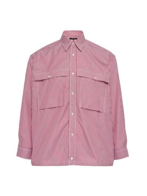 Red Stripe Long Sleeve Button-Up Shirt