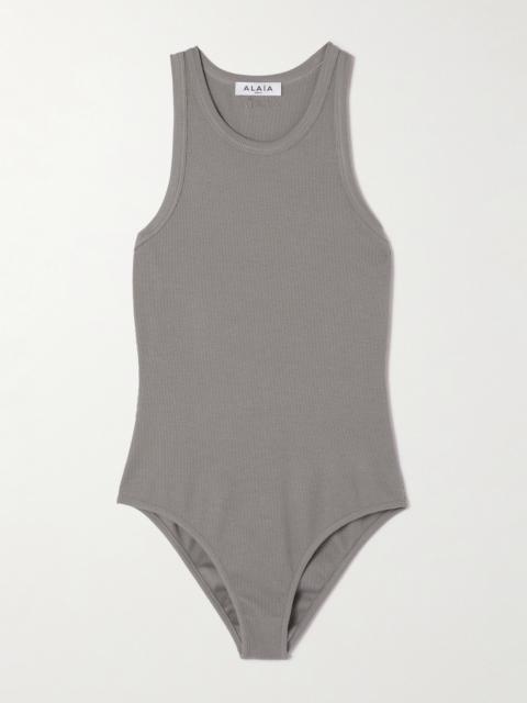 Ribbed-knit Bodysuit