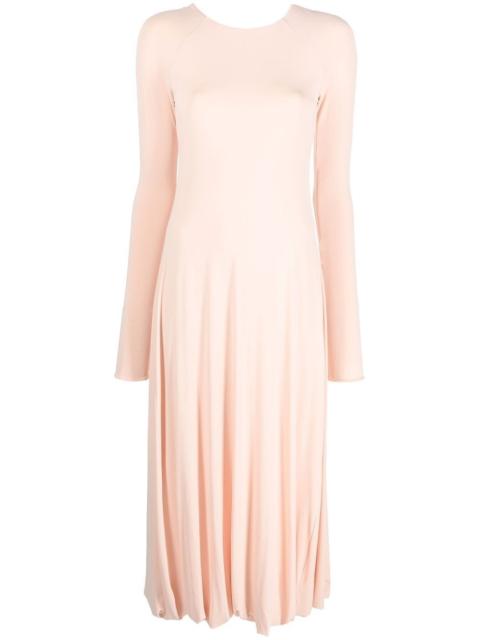 long-sleeved flared dress