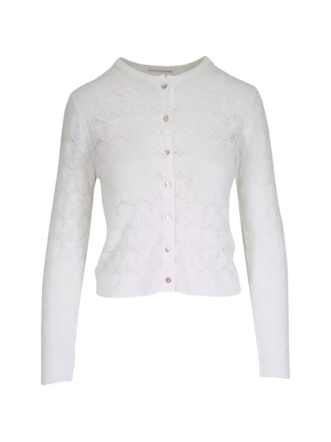 pointelle-knit cardigan