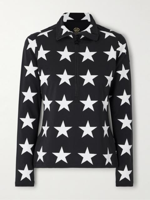 Lunaria Metallic Printed Stretch Recycled-jersey Base Layer