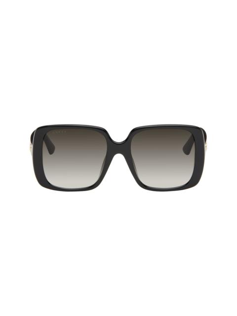 Black Lines Thin GG Temple Sunglasses