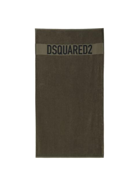 logo-print beach towel