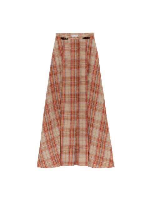 Midi skirt Amber - Plaid linen