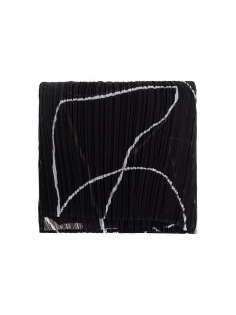 pleated printed scarf