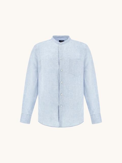 GARMENT‑DYED LINEN SHIRT