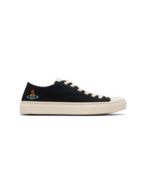 Black Low Top Plimsoll Sneakers