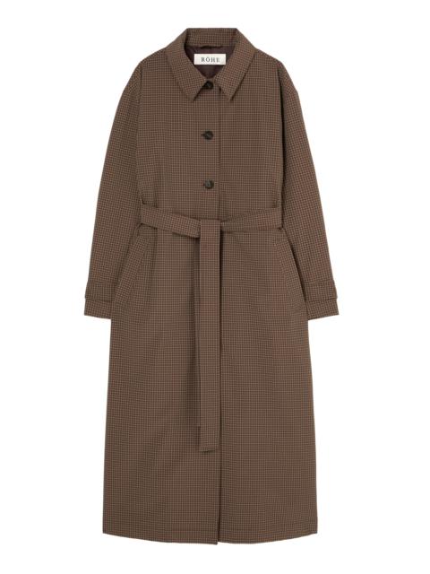 Technical Check Belted Coat brown