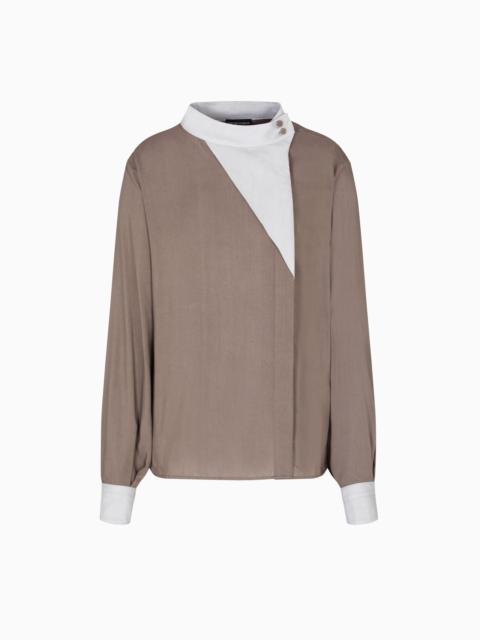 FLUID MUSLIN SHIRT WITH OFF-CENTRE CLOSURE