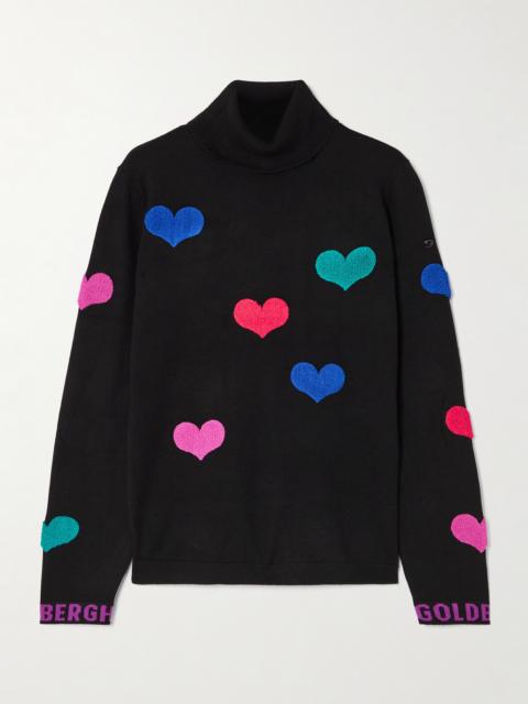 Bacio Appliquéd Knitted Turtleneck Sweater