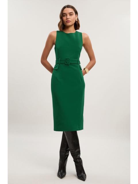Compact Essenital Belted Midi Pencil Dress