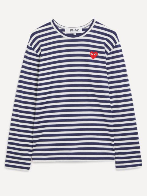 Blue Striped Red Heart T-Shirt