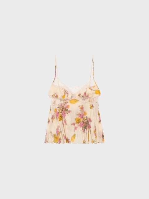 GEORGETTE TOP WITH LACE INSERTS