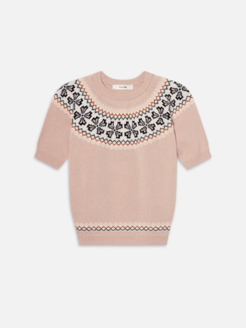The Cashmere Fairisle Sweater in Pink Sand
