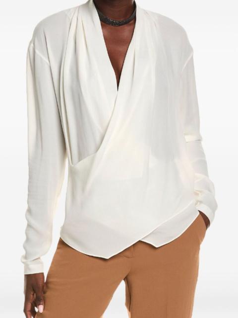 draped cowl-neck blouse