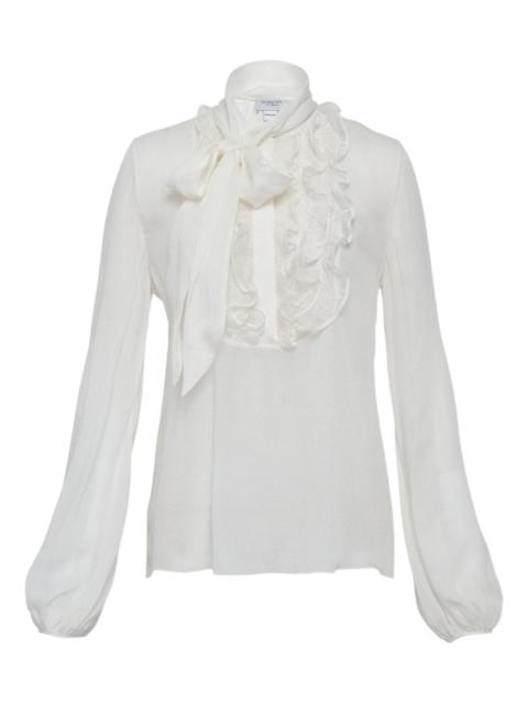 ruffled-trim blouse