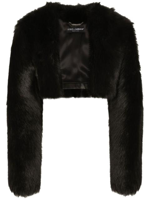 fur cropped jacket