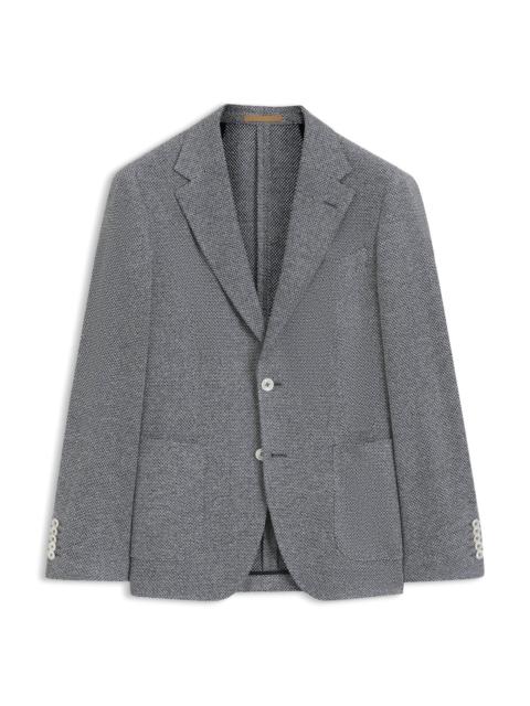 PATTERNED REGULAR-FIT JACKET IN A LINEN BLEND