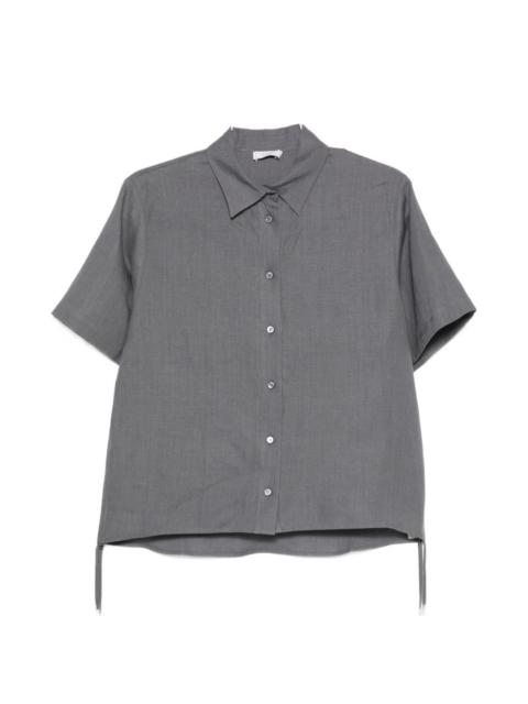 drawstring-hem short-sleeve shirt