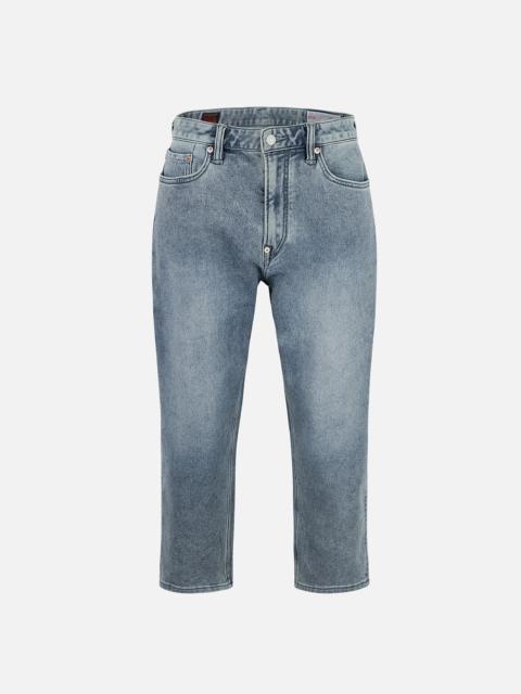 Artistic Brush Daicock Print Cropped Jeans #2027