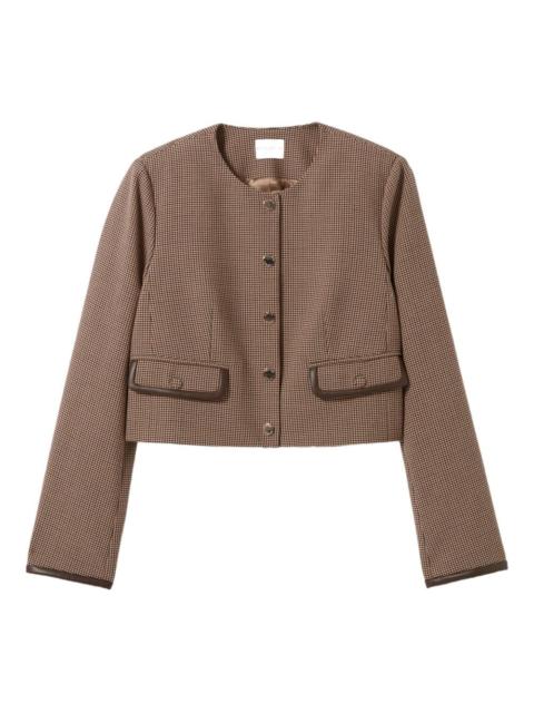 houndstooth-pattern cropped jacket