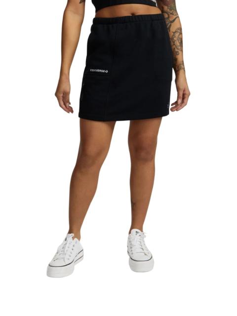 (WMNS) Converse Wordmark Knit French Terry Skirt 'Black' 10024530-A05